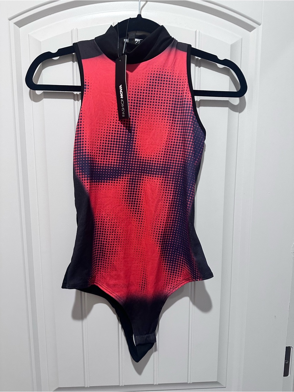 Fashion Nova Pink to Black Ombre High-Neck One-Piece Swim